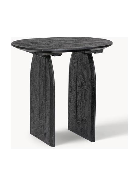 Table d'appoint ovale en manguier Monterrey, Bois de manguier, enduit, Manguier laqué, cadre noir, larg. 60 x haut. 56 cm