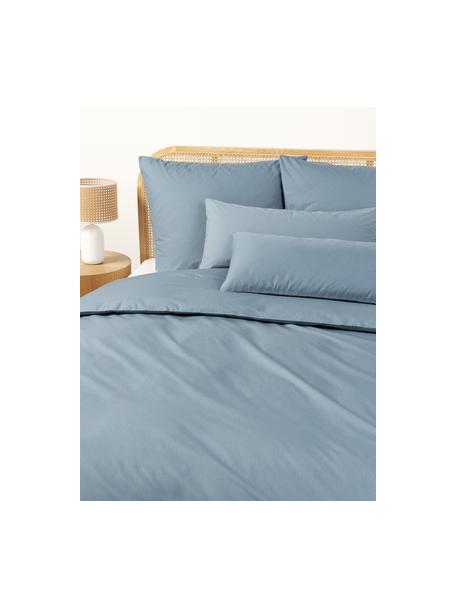 Housse de couette en percale de coton Elsie, Gris-bleu, larg. 200 x long. 200 cm