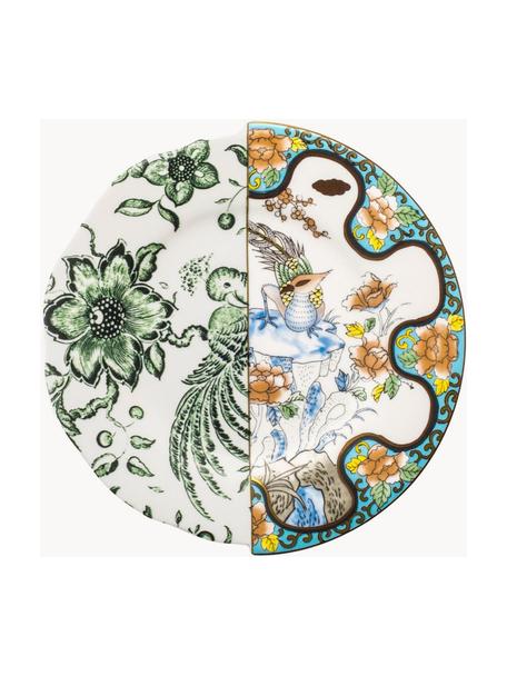 Plato llano artesanal Hybrid, Porcelana Bone China, Multicolor, Ø 22 x Al 4 cm