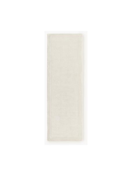 Tapis à poils courts Kari, 100 % polyester, certifié GRS, Blanc crème, larg. 80 x long. 250 cm