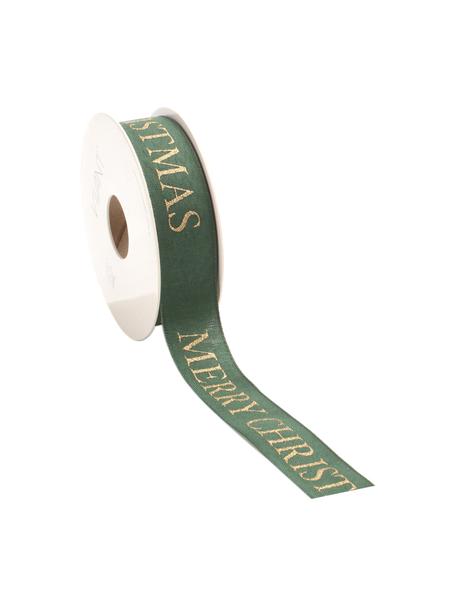 Nastro regalo Textire, Poliestere, Verde, dorato, Larg. 3 x Lung. 1500 cm