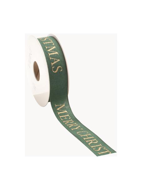 Ruban cadeau Textire, Polyester, Vert, doré, larg. 3 x long. 1,5 m