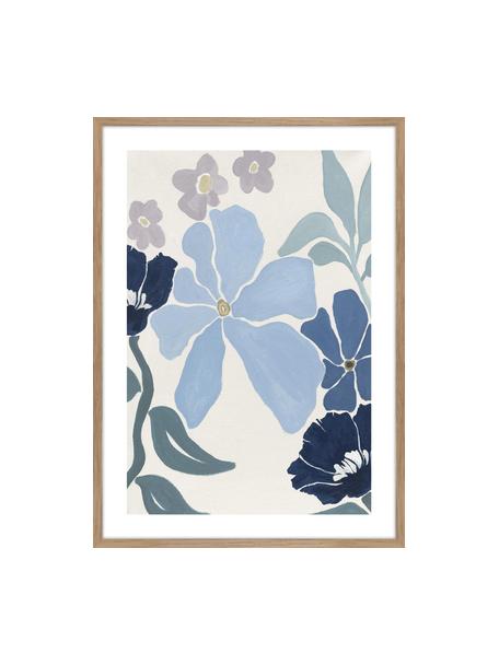 Gerahmter Digitaldruck This Season 2, Bild: Hartgepresster Karton, Rahmen: Eichenholz, Off White, Blautöne, Lavendel, B 50 x H 70 cm