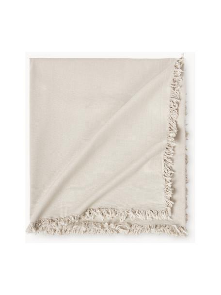 Mantel con flecos Nalia, Algodón, Beige claro, De 6 a 8 comensales (An 160 x L 250 cm)