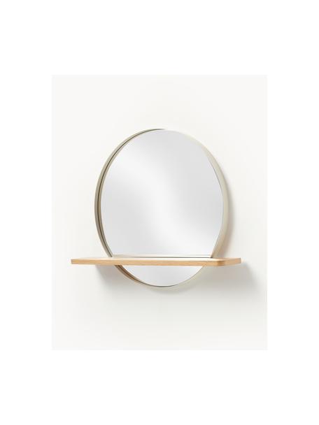 Miroir mural rond Kenny, Beige,  bois clair, larg. 70 x haut. 60 cm