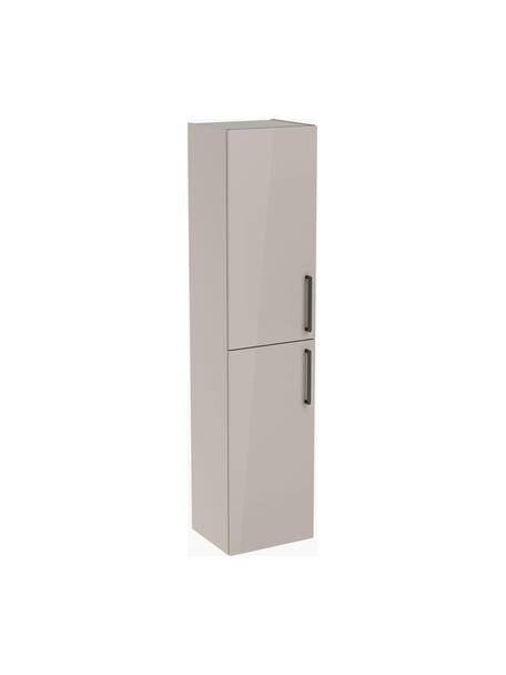 Armadietto bagno con finitura lucida Orna, Maniglia: metallo rivestito, Beige, Larg. 42 x Alt. 180 cm