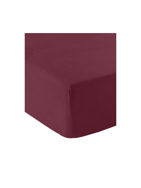 Flanelová elastická plachta Biba, Tmavočervená, Š 90 x D 200 cm, V 25 cm
