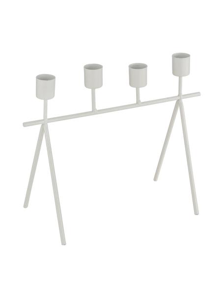 Kerzenhalter Refine, Metall, beschichtet, Weiß, 26 x 21 cm