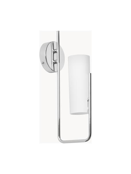 Wandlamp Vivian, Lampenkap: opaalglas, Zilverkleurig, B 13 x H 36 cm