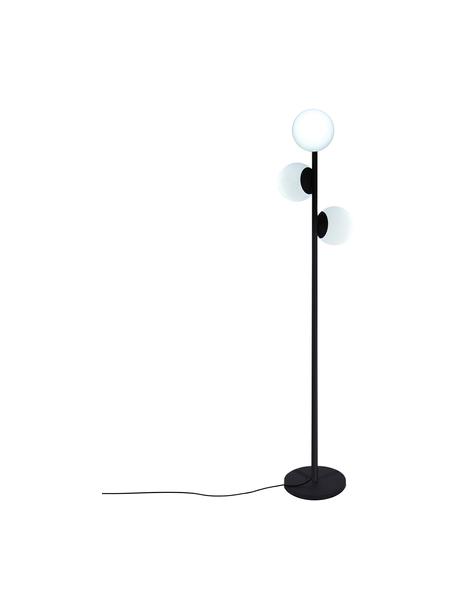Lampadaire d'extérieur à intensité variable Globy, Noir, blanc, Ø 42 x haut. 175 cm