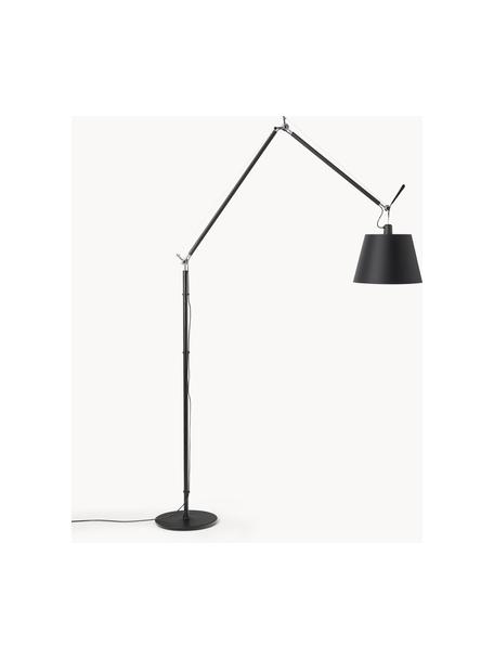 Leselampe Tolomeo Mega, Lampenschirm: Textilgewebe, Gestell: Aluminium, beschichtet, Schwarz, H 148 cm