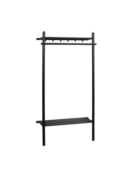 Otwarta szafa z drewna dębowego Milford, Stelaż: lite drewno dębowe lakier, Czarny, S 91 x W 181 cm
