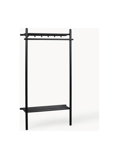 Perchero de pared de madera de roble Milford, Negro, An 91 x Al 181 cm