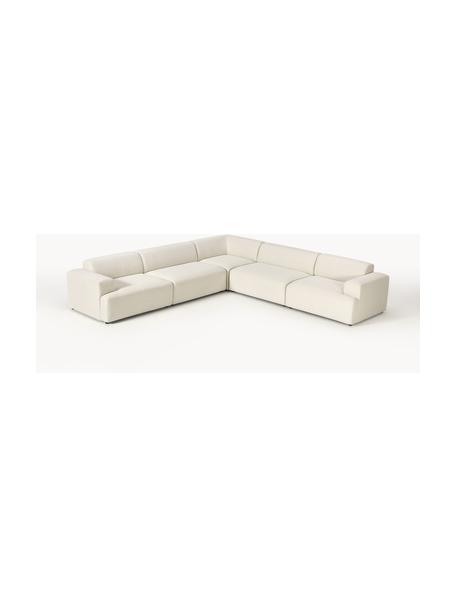 Divano angolare XL Melva, Rivestimento: 100% poliestere Con 115.0, Struttura: legno massiccio di pino e, Piedini: plastica Questo prodotto , Tessuto bianco latte, Larg. 339 x Prof. 339 cm