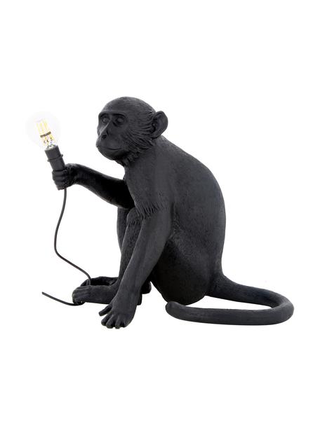 Design outdoor tafellamp Monkey met stekker, Lamp: kunsthars, Zwart, B 34 x H 32 cm