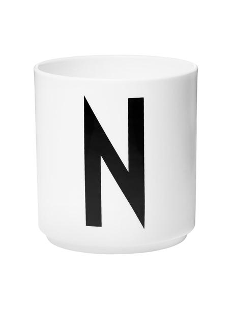 Designový pohárek s písmenem Personal (varianty od A do Z), Porcelán Fine Bone China
Fine Bone China je jemný porcelán, který se vyznačuje zejména svým zářivým a průsvitným leskem, Bílá, černá, Pohárek N, 250 ml
