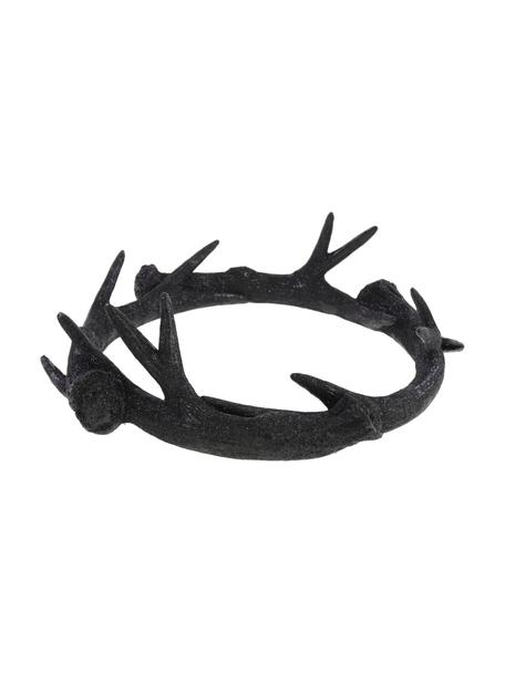 Candelabro Gewenna, Poliresina, Nero, Larg. 38 x Alt. 11 cm