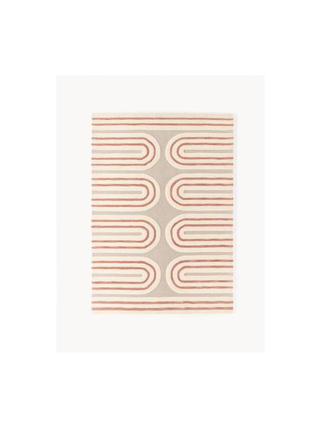 Ręcznie tuftowany dywan z wełny Arne, Beżowy, terakota, kremowobiały, S 80 x D 150 cm (Rozmiar XS)