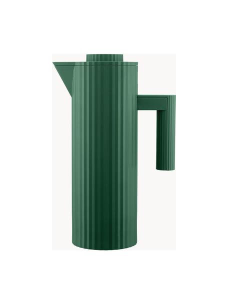 Thermoskan Plissé met gestructureerde oppervlak, 1 L, Thermoplastische hars, glas, Donkergroen, 1 l