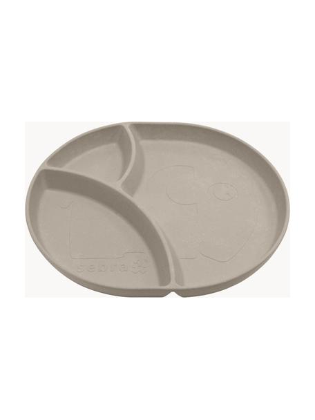 Assiette pour enfant avec compartiments Mums, Plastique, Beige, larg. 22 x prof. 19 cm