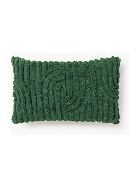 Housse de coussin en coton Bell, 100% coton, Vert foncé, larg. 30 x long. 50 cm