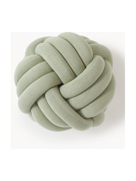 Puf nudo Twist, Funda: 100% algodón, Verde salvia, Ø 30 cm