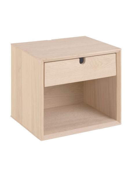 Dřevěný nástěnný noční stolek Century, Dřevotřísková deska, MDF deska (dřevovláknitá deska střední hustoty) s dubovou dýhou, Světle hnědá, Š 37 cm, V 33 cm