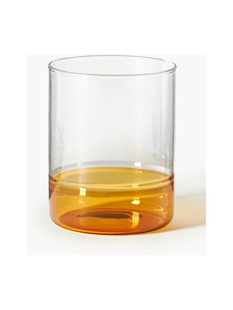 Bicchieri per acqua in vetro soffiato Kiosk 6 pz, Vetro, Arancione, Ø 8 x Alt. 10 cm, 380 ml