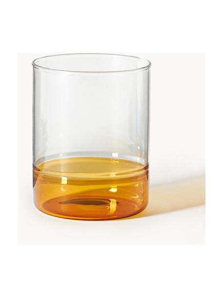 Ručne fúkané poháre na vodu Kiosk, 6 ks, Sklo, Oranžová, Ø 8 x V 10 cm, 380 ml