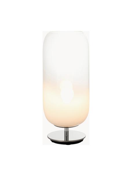 Ručně foukaná stolní lampa Gople, různé velikosti, Bílá, stříbrná, Š 15 cm, V 34 cm