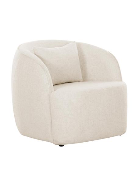 Fauteuil cocktail en tissu bouclé Elodie, Blanc crème, larg. 86 x prof. 62 cm
