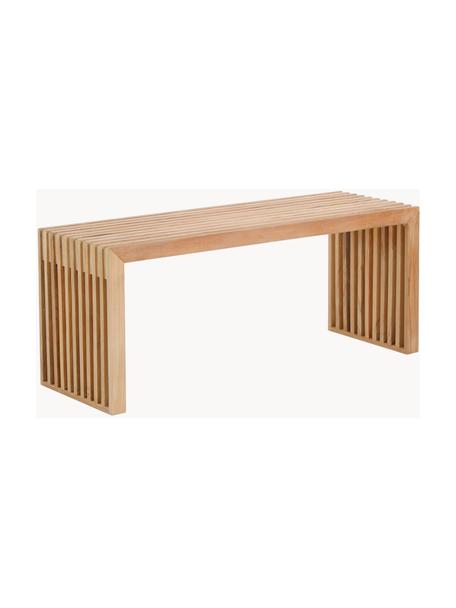 Panca moderna in legno di teak Rib, Legno di teak levigato, Teak, Larg. 104 x Alt. 43 cm