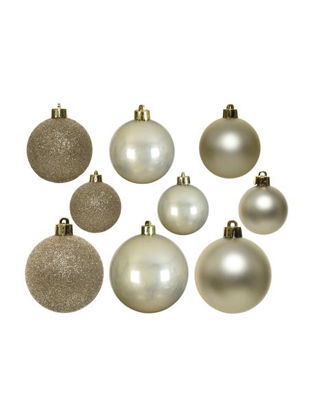 Set de bolas de Navidad irrompibles Mona, 30 uds., Champán, Set de diferentes tamaños