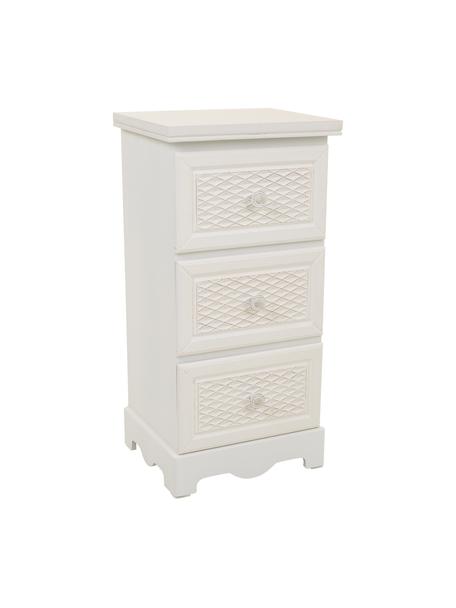 Nočný stolík z borovicového dreva Ona, Borovicové drevo, biela, Š 31 x V 60 cm