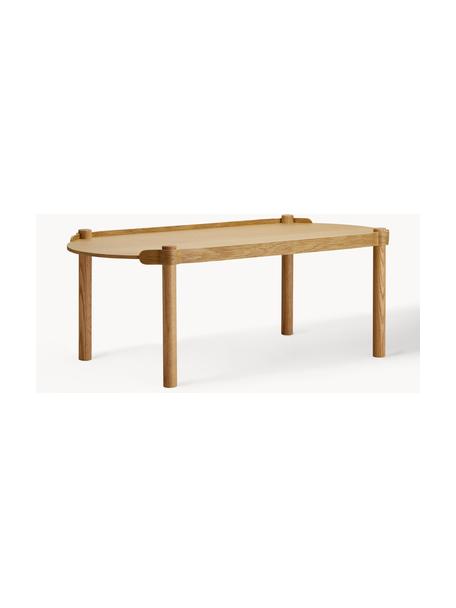 Owalny stolik kawowy z drewna dębowego Woody, Drewno dębowe z certyfikatem FSC, Drewno dębowe, S 105 x W 50 cm