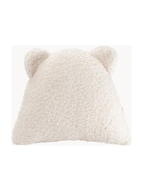 Plyšový mazlicí polštář Bear, Tlumeně bílá, Š 40 cm, D 37 cm