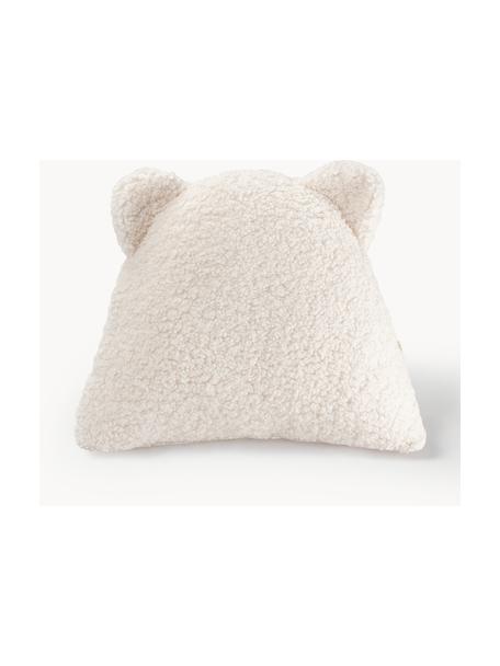 Plyšový mazlicí polštář Bear, Tlumeně bílá, Š 37 cm, D 40 cm