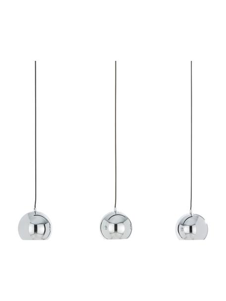 Grande suspension industrielle 3 lampes Ball, Chrome, très brillant, noir, mat, larg. 100 x haut. 18 cm