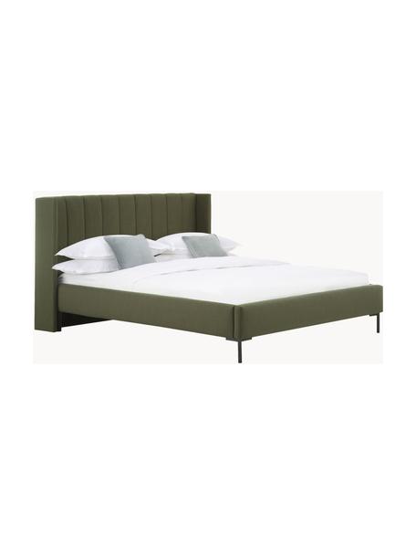 Čalouněná postel Dusk, Olivově zelená, Š 160 cm, D 200 cm