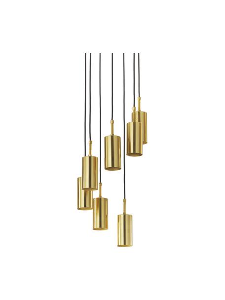 Cluster-Pendelleuchte Arvo, Lampenschirm: Metall, beschichtet, Baldachin: Metall, vermessingt, Messingfarben, Ø 38 x H 120 cm