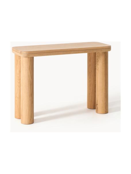 Konzolový stolek z dubového dřeva Kalia, Olejované dubové dřevo

Tento produkt je vyroben z udržitelných zdrojů dřeva s certifikací FSC®., Dubové dřevo, světle olejované, Š 110 cm, V 77 cm