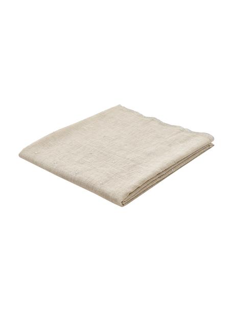 Nappe Dottia, 100 % polyester, Beige, Pour 6 à 8 pers. (larg. 160 x long. 220 cm)