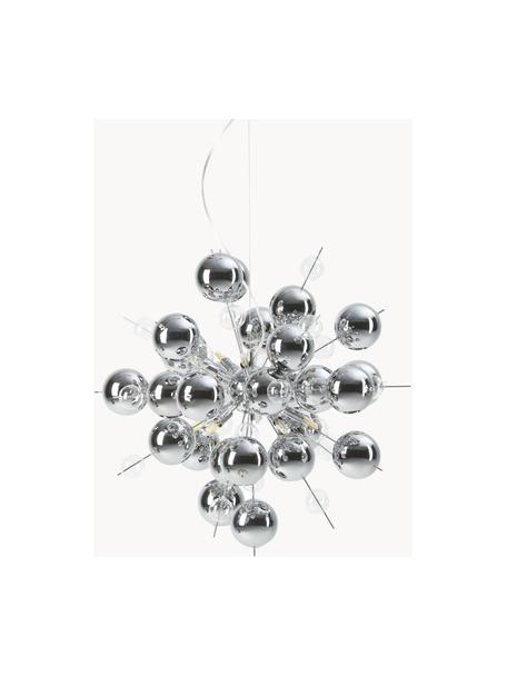 Große Pendelleuchte Explosion aus Glaskugeln, Baldachin: Metall, verchromt, Silberfarben, Ø 65 cm
