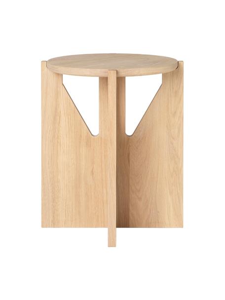 Tavolino in legno di quercia naturale Future, Legno di quercia massiccio, Legno di quercia, finitura naturale, Ø 36 x Alt. 42 cm