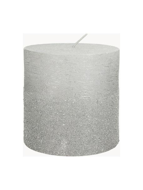Veľká sviečka Glitters, Vosk, Odtiene striebornej, Ø 10 x V 10 cm