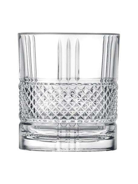 Verre en cristal brillant avec relief, 6 pièces, Cristal, Transparent, Ø 8 x haut. 9 cm, 320 ml