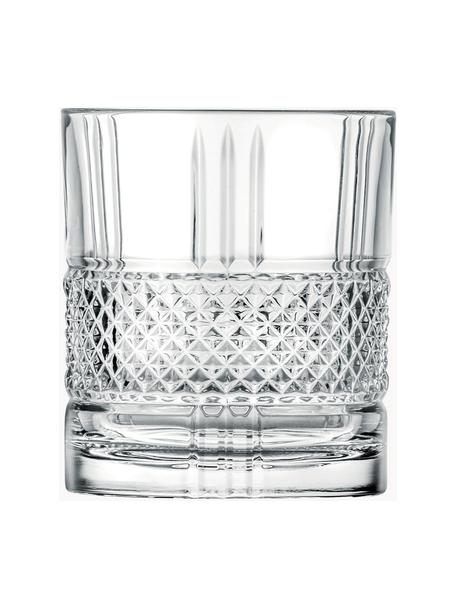 Verres en cristal avec relief Brillante, 6 pièces, Cristal, Transparent, Ø 8 x haut. 9 cm, 340 ml