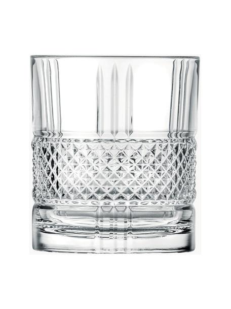 Verres en cristal avec relief Brillante, 6 pièces, Cristal, Transparent, Ø 8 x haut. 9 cm, 340 ml