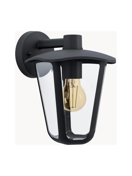 Outdoor wandlamp Monreale, Lampenkap: kunststof, Zwart, B 23 x H 28 cm