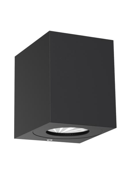 Applique di design a LED da esterno Canto Kubi, Lampada: alluminio rivestito, Nero, Larg. 9 x Alt. 10 cm